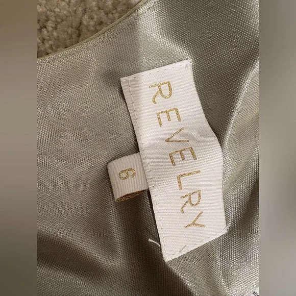 NWT Revelry Satin Floor-Length Formal Gown – Sleek Sage Slip Dress🌿 - Picture 6 of 9